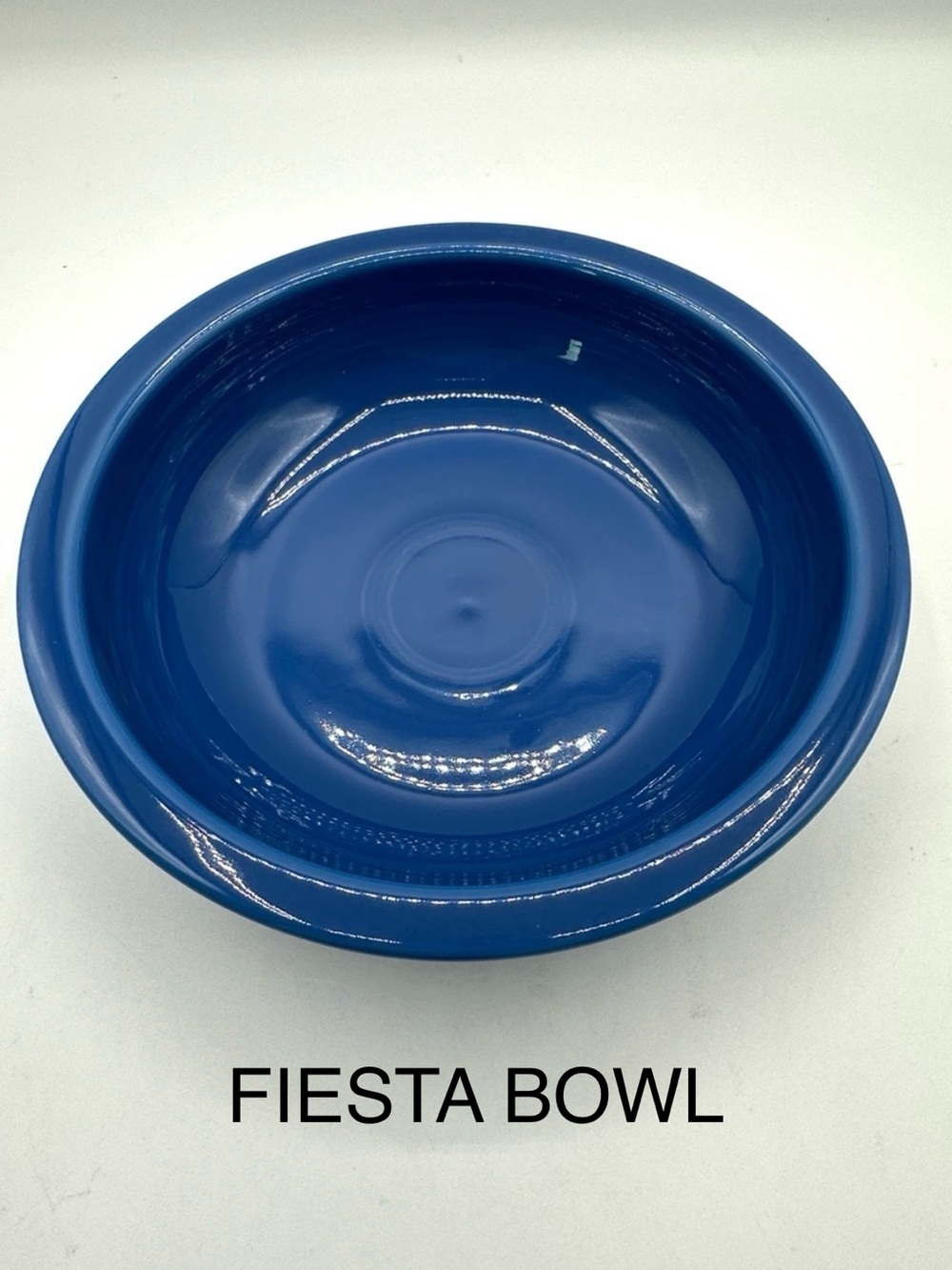 Fiesta 8.25” Bowl. Classic rim, Blue bowl